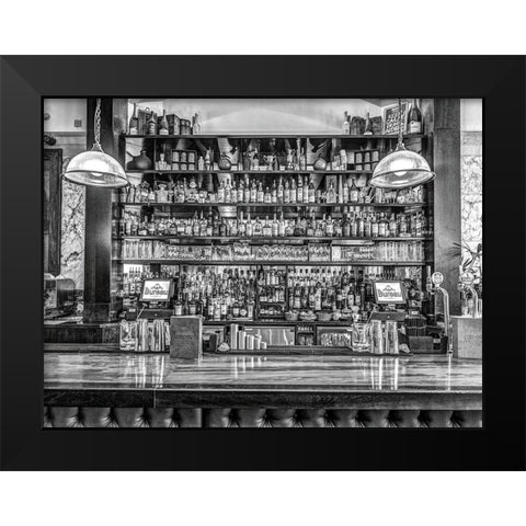 Bar in Birmingham-UK Black Modern Wood Framed Art Print by Frank, Assaf