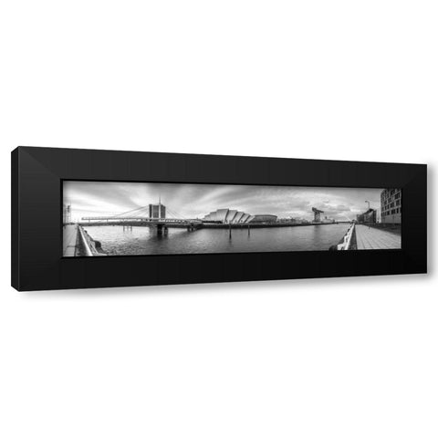 View along the river Clyde, Glasgow, FTBR-1814 Black Modern Wood Framed Art Print with Double Matting by Frank, Assaf