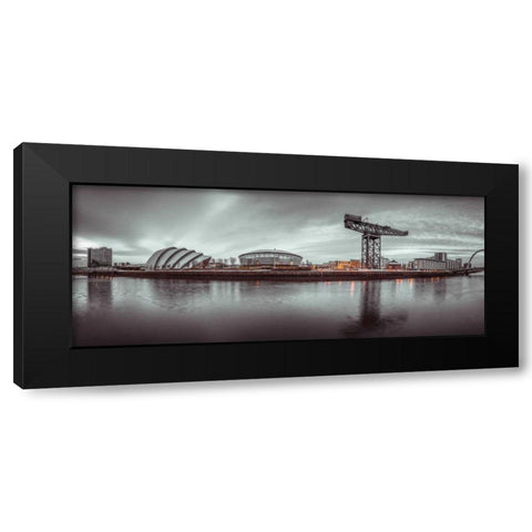 View along the river Clyde, Glasgow Black Modern Wood Framed Art Print with Double Matting by Frank, Assaf
