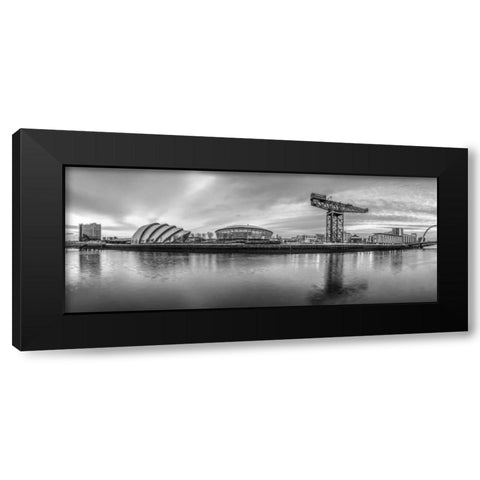 View along the river Clyde, Glasgow, FTBR-1805 Black Modern Wood Framed Art Print with Double Matting by Frank, Assaf