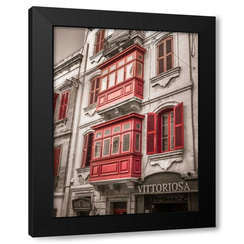 Traditional maltese house in Birgu, Malta Black Modern Wood Framed Art Print with Double Matting by Frank, Assaf