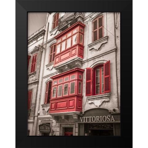 Traditional maltese house in Birgu, Malta Black Modern Wood Framed Art Print by Frank, Assaf