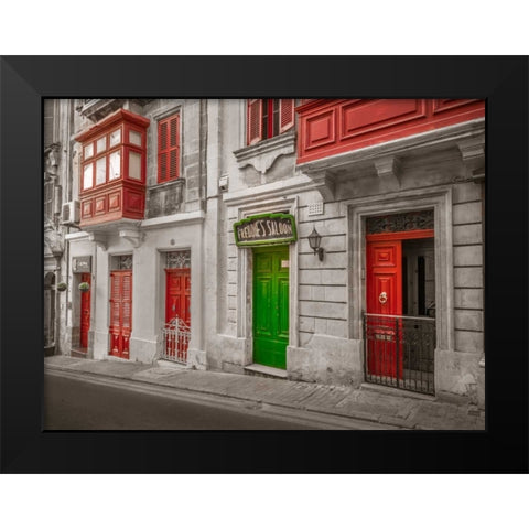 Traditional maltese house in Birgu, Malta Black Modern Wood Framed Art Print by Frank, Assaf