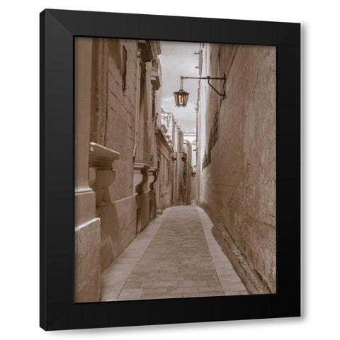 Narrow street in town of Mdina, Malta Black Modern Wood Framed Art Print with Double Matting by Frank, Assaf