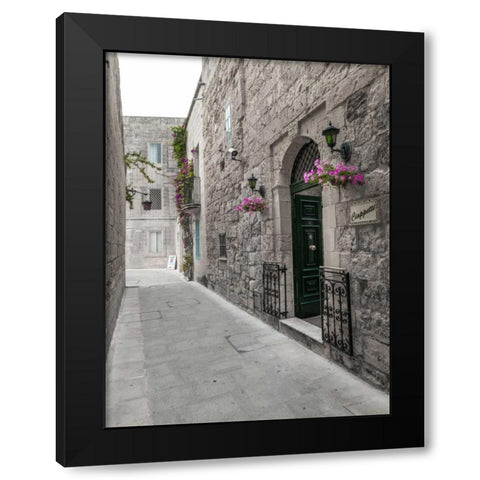 Traditional houses on narrow lanes of Mdina, Malta Black Modern Wood Framed Art Print with Double Matting by Frank, Assaf