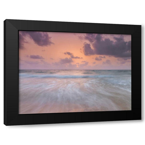 Tranquil beach with cloudscapes Black Modern Wood Framed Art Print with Double Matting by Frank, Assaf