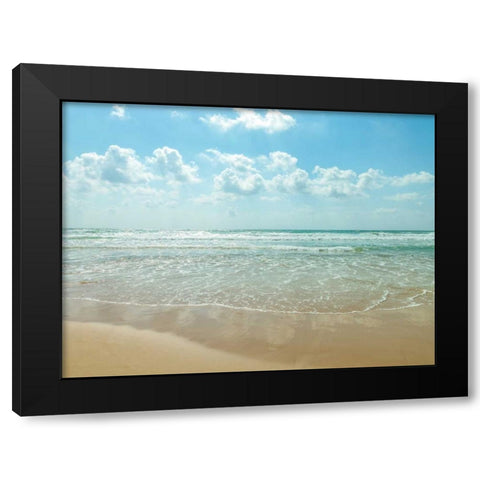 Beautiful beach with cloudscape Black Modern Wood Framed Art Print with Double Matting by Frank, Assaf
