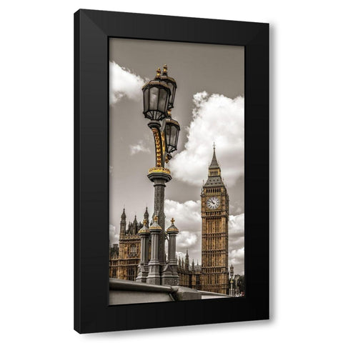 Street lamp with Big Ben in background-London-UK Black Modern Wood Framed Art Print with Double Matting by Frank, Assaf