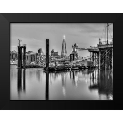 Tower bridge over river Thames in London, UK Black Modern Wood Framed Art Print by Frank, Assaf