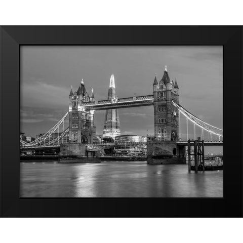 Tower bridge over river Thames in London, UK Black Modern Wood Framed Art Print by Frank, Assaf