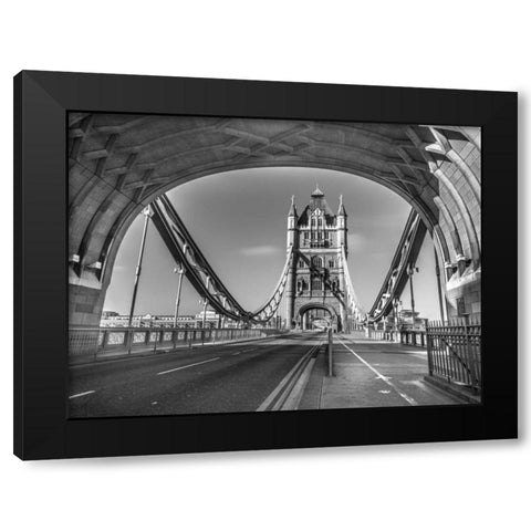 Tower bridge in London, UK Black Modern Wood Framed Art Print with Double Matting by Frank, Assaf