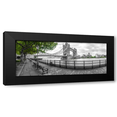 Thames promenade with Tower bridge in background, London, UK Black Modern Wood Framed Art Print with Double Matting by Frank, Assaf
