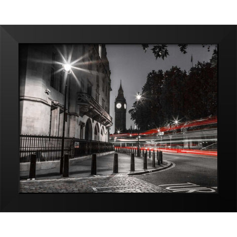 View of Big Ben from street, London, UK Black Modern Wood Framed Art Print by Frank, Assaf