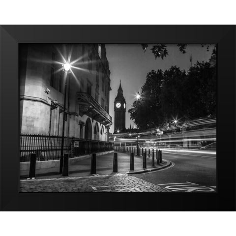 View of Big Ben from street, London, UK Black Modern Wood Framed Art Print by Frank, Assaf