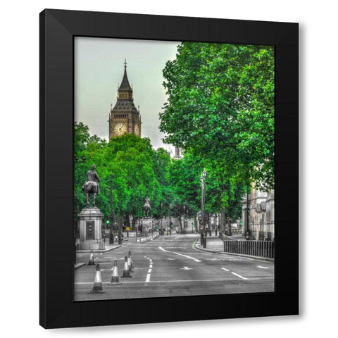 Big Ben from city street, London Black Modern Wood Framed Art Print with Double Matting by Frank, Assaf