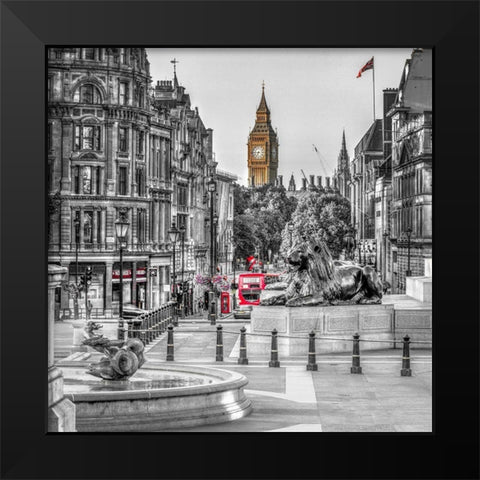 Trafalgar Square, London, UK Black Modern Wood Framed Art Print by Frank, Assaf