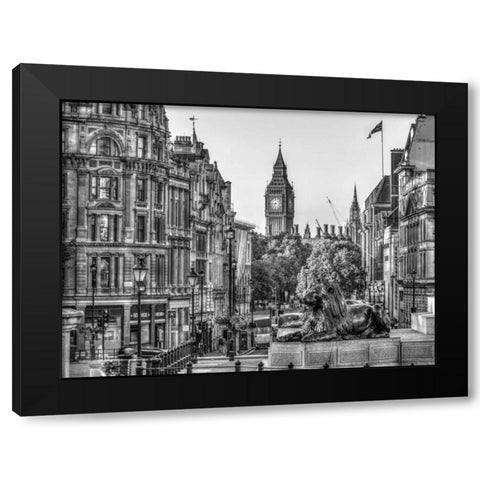 Trafalgar Square, London, UK Black Modern Wood Framed Art Print with Double Matting by Frank, Assaf
