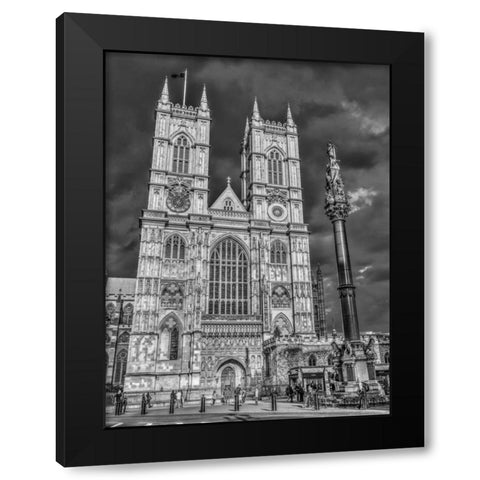 Famous Westminster Abby in London, UK Black Modern Wood Framed Art Print with Double Matting by Frank, Assaf