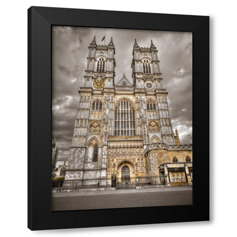Famous Westminster Abby in London, UK Black Modern Wood Framed Art Print with Double Matting by Frank, Assaf
