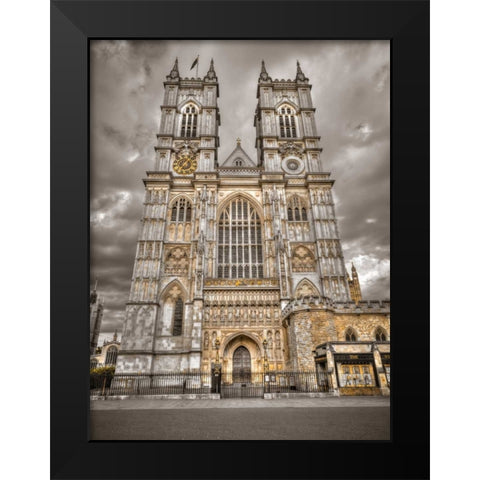 Famous Westminster Abby in London, UK Black Modern Wood Framed Art Print by Frank, Assaf