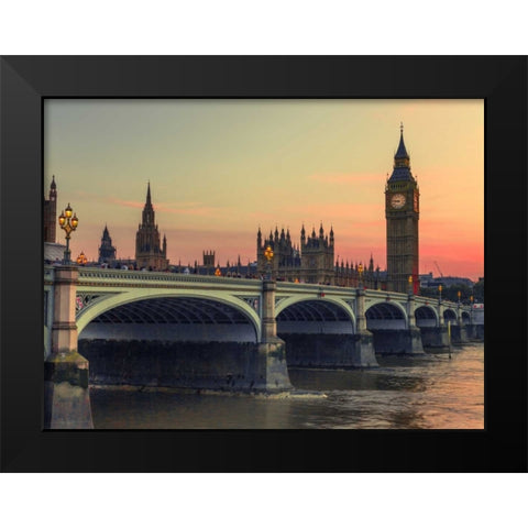 Westminster bridge and Big Ben, London, UK Black Modern Wood Framed Art Print by Frank, Assaf