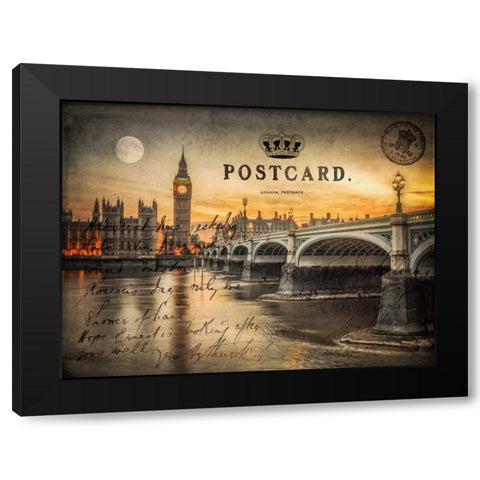 Westminster bridge and Big Ben from Thames promenade, London, UK Black Modern Wood Framed Art Print with Double Matting by Frank, Assaf