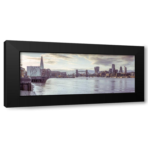 London skyline over river Thames, UK Black Modern Wood Framed Art Print with Double Matting by Frank, Assaf