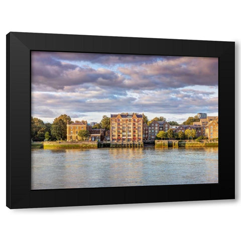 London skyline over river Thames, UK Black Modern Wood Framed Art Print with Double Matting by Frank, Assaf