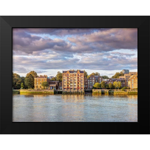 London skyline over river Thames, UK Black Modern Wood Framed Art Print by Frank, Assaf