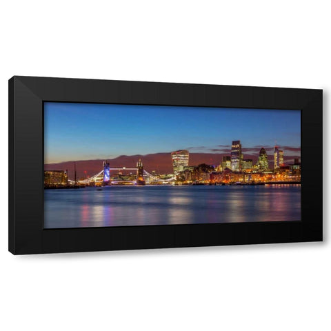 London skyline over river Thames, UK Black Modern Wood Framed Art Print with Double Matting by Frank, Assaf