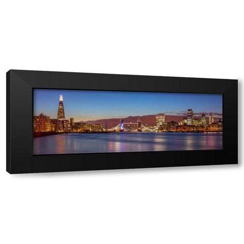 London skyline over river Thames, UK Black Modern Wood Framed Art Print with Double Matting by Frank, Assaf