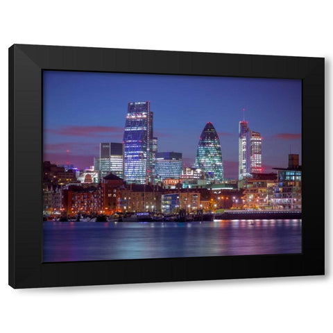 London skyline over river Thames, UK Black Modern Wood Framed Art Print with Double Matting by Frank, Assaf