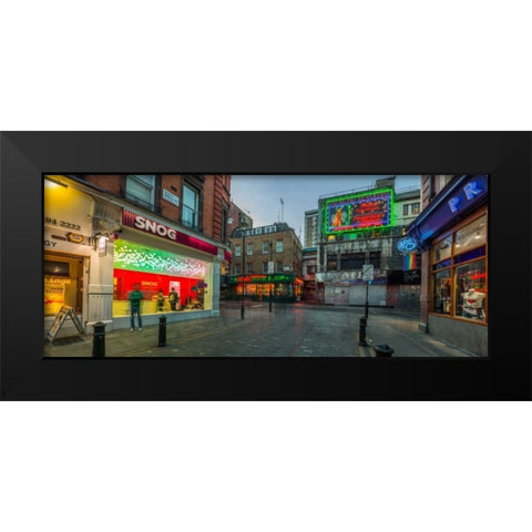 London city street in evening Black Modern Wood Framed Art Print by Frank, Assaf