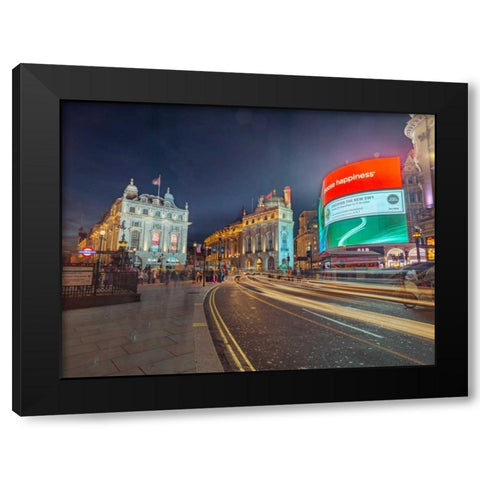 London city street in evening Black Modern Wood Framed Art Print with Double Matting by Frank, Assaf