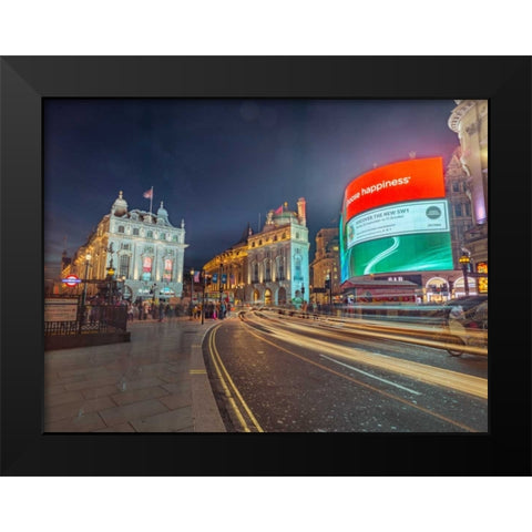 London city street in evening Black Modern Wood Framed Art Print by Frank, Assaf