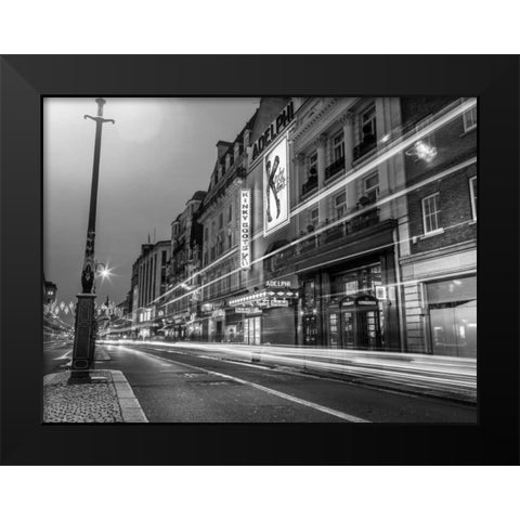 Black and white shot of London city street Black Modern Wood Framed Art Print by Frank, Assaf