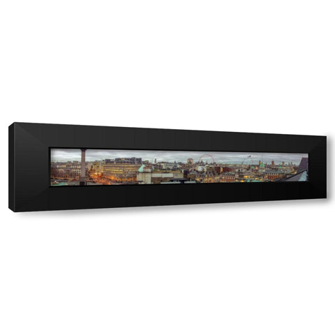 Panoramic view of London city Black Modern Wood Framed Art Print with Double Matting by Frank, Assaf