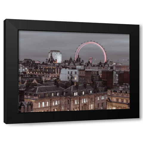 London cityscape with Millennium Wheel Black Modern Wood Framed Art Print with Double Matting by Frank, Assaf
