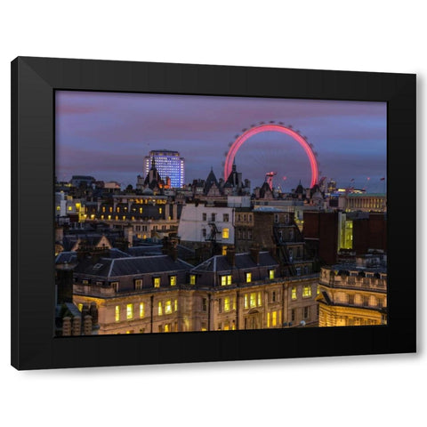 London cityscape with Millennium Wheel Black Modern Wood Framed Art Print with Double Matting by Frank, Assaf