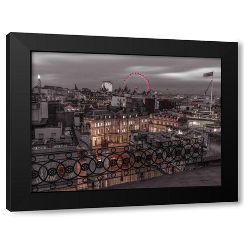 London cityscape with Millennium Wheel Black Modern Wood Framed Art Print with Double Matting by Frank, Assaf