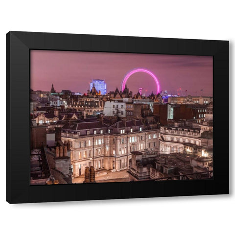 View of London city in evening Black Modern Wood Framed Art Print with Double Matting by Frank, Assaf