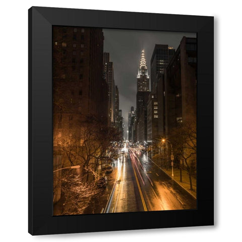 Chrysler Building in New York city Black Modern Wood Framed Art Print with Double Matting by Frank, Assaf
