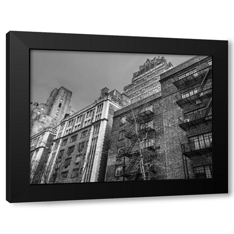 Residence buildings in Manhattan, New York City Black Modern Wood Framed Art Print with Double Matting by Frank, Assaf
