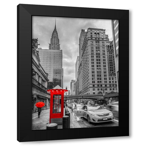 Cab on New York city street,FTBR 1855 Black Modern Wood Framed Art Print with Double Matting by Frank, Assaf