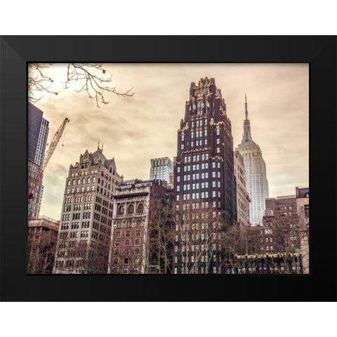 New York cityscape Black Modern Wood Framed Art Print by Frank, Assaf