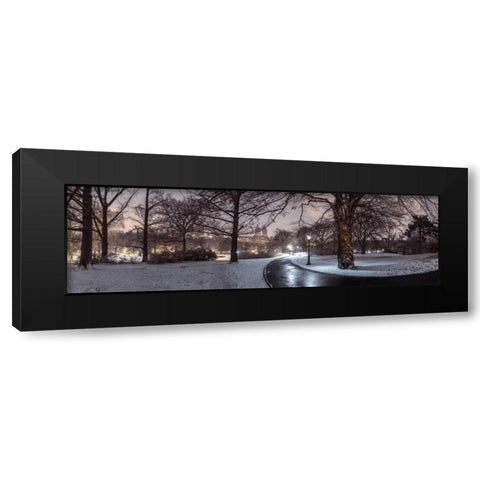 Central park with Manhattan skyline, New York Black Modern Wood Framed Art Print with Double Matting by Frank, Assaf
