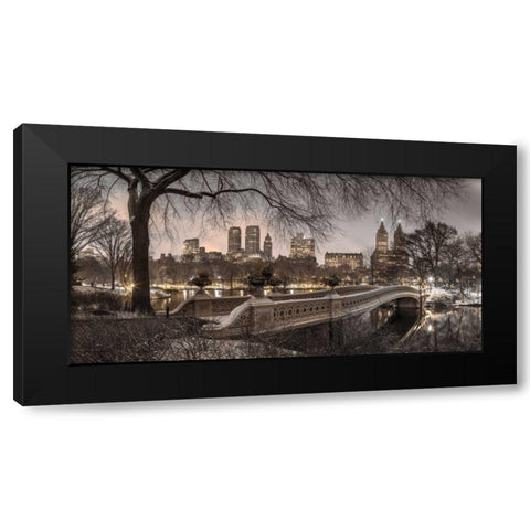 Central park with Manhattan skyline, New York Black Modern Wood Framed Art Print with Double Matting by Frank, Assaf