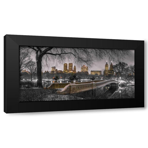 Central park with Manhattan skyline, New York Black Modern Wood Framed Art Print with Double Matting by Frank, Assaf