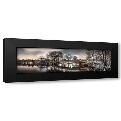 Central park with Manhattan skyline, New York Black Modern Wood Framed Art Print with Double Matting by Frank, Assaf