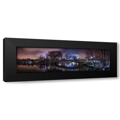Central park with Manhattan skyline, New York Black Modern Wood Framed Art Print with Double Matting by Frank, Assaf